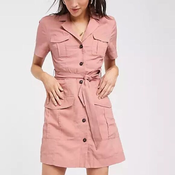 & Other Stories Dresses & Skirts - NWT & Other Stories Multi-Pocket Belted Mini Utility Dress-  dusty pink